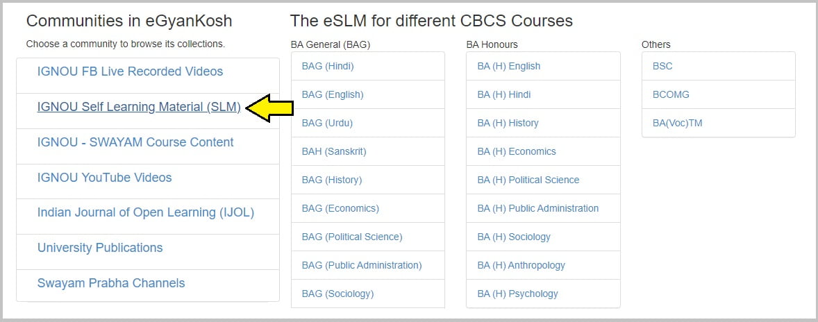 IGNOU Study Material : Free Download egyankosh communities