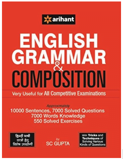 Best Books for CDS Exam 2023 (GS, Mathematics & English) 2 English Grammar & Composition by Arihant