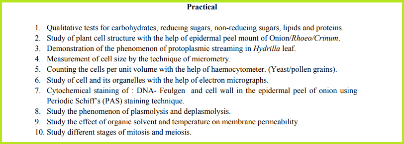 BSc Botany Syllabus: 1st, 2nd & 3rd Year (PDF) - 2023 Edition 2 BSc Biomolecules & Cell Biology Practical List: Botany Syllabus