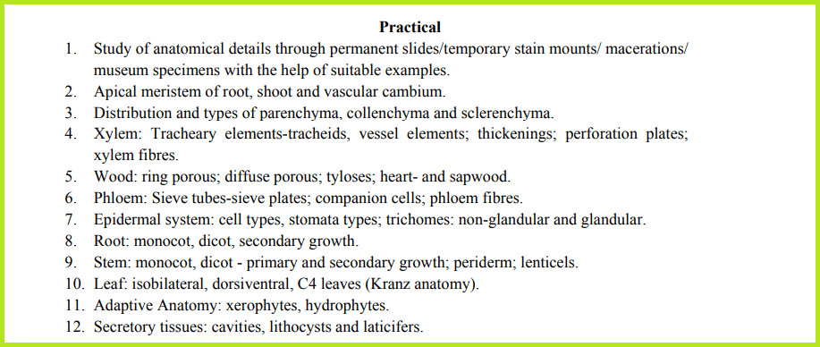 BSc Botany Syllabus: 1st, 2nd & 3rd Year (PDF) - 2023 Edition 4 BSc Anatomy of Angiosperms Practical List: : Botany Syllabus