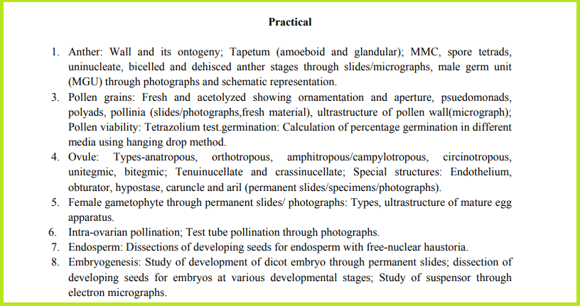 BSc Botany Syllabus: 1st, 2nd & 3rd Year (PDF) - 2023 Edition 8 BSc Reproductive Biology of Angiosperms Practical List