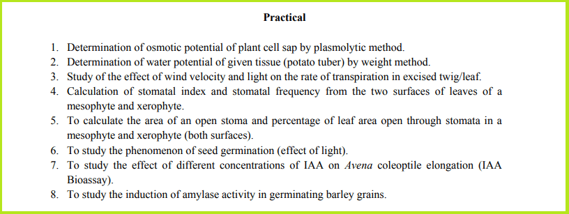 BSc Botany Syllabus: 1st, 2nd & 3rd Year (PDF) - 2023 Edition 9 BSc Plant Physiology Practical List