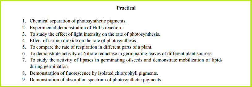 BSc Botany Syllabus: 1st, 2nd & 3rd Year (PDF) - 2023 Edition 10 BSc Plant Metabolism Practical List: : Botany Syllabus