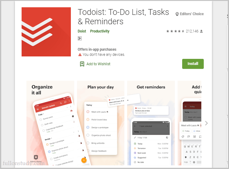 Todoist: #3 To do list app for College students