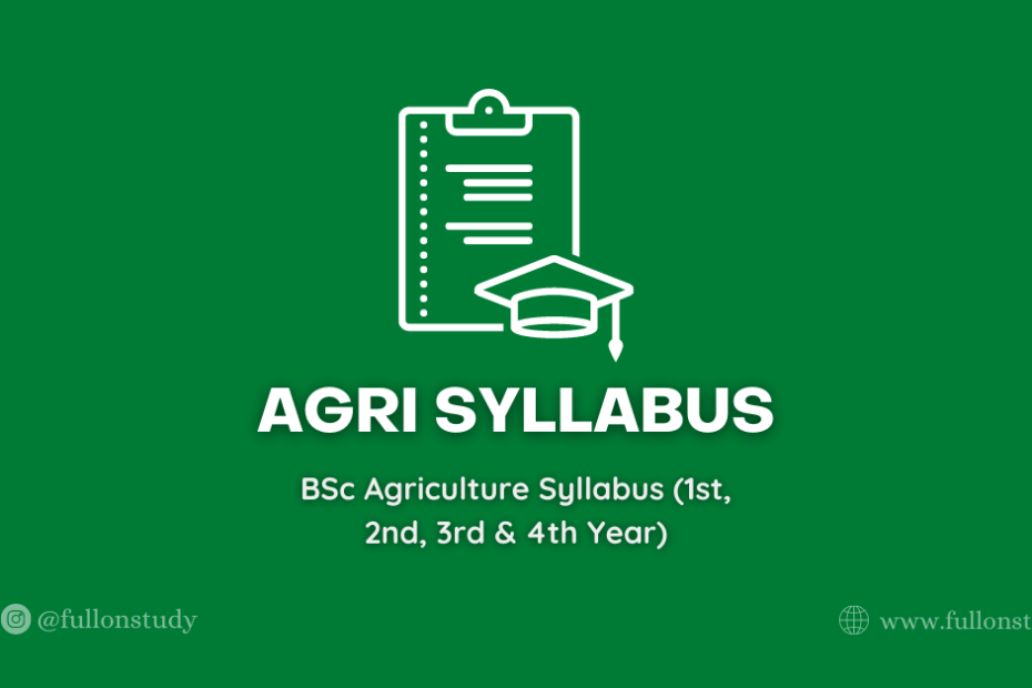 BSc Agriculture Syllabus