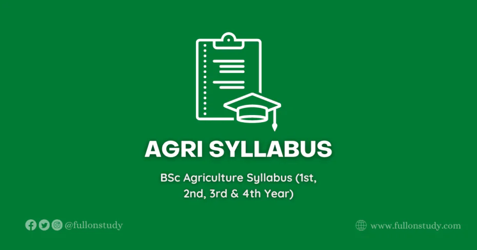 BSc Agriculture Syllabus