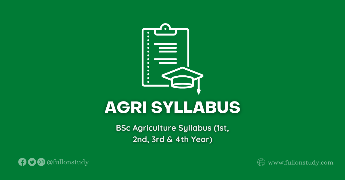 BSc Agriculture Syllabus