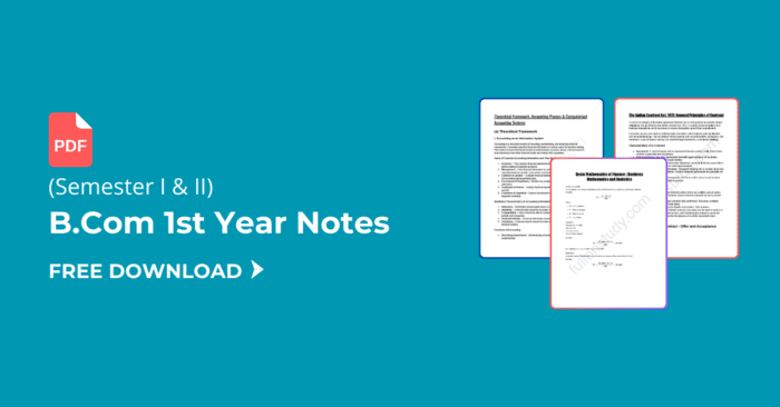 B.Com 1st Year Notes Free Download